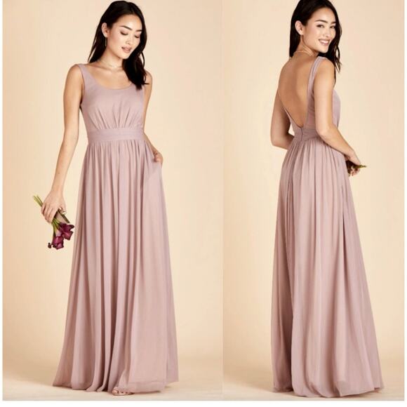 Birdy Grey Dresses & Skirts - Birdy Grey Jan Chiffon Gown Sleeveless Mauve Scoop Neck Pockets Lined 2X NEW